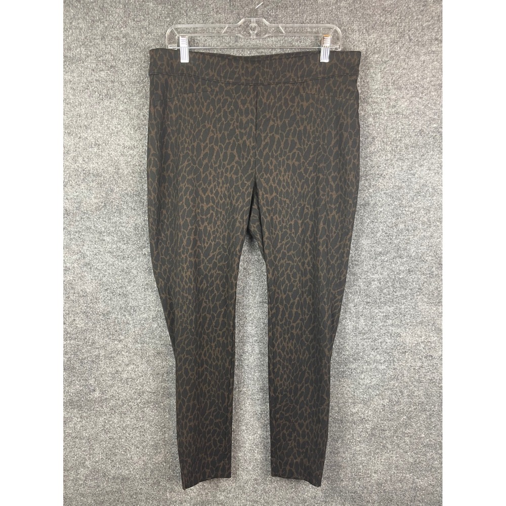 Chico's Leggings Womens 2 US 12 Brown Excellent Animal Print Pull On Stretch